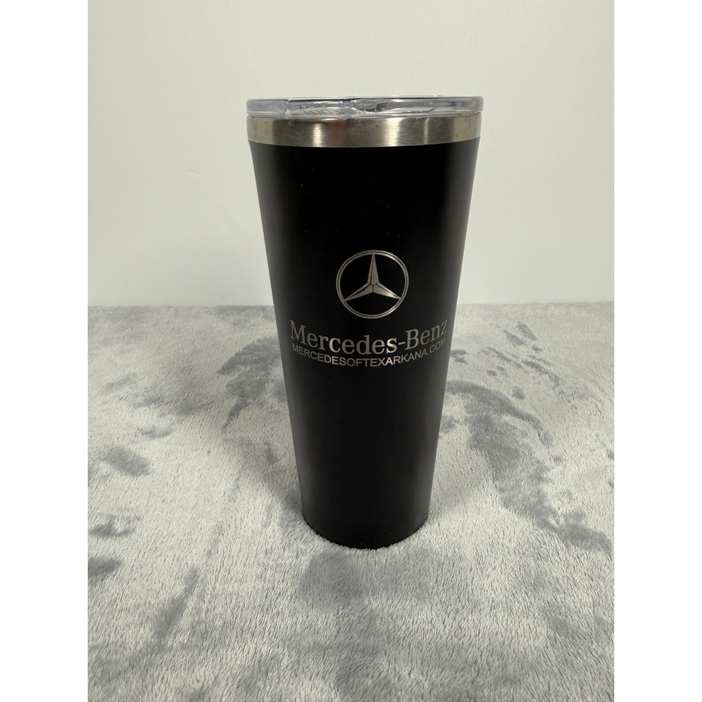 Corkcicle. Mercedes-Benz Cold Cup Matte Black 24 Oz Triple Insulated Lid Tumbler